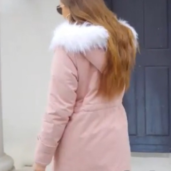 fur hood blush pink jacket Snowboard Jacket - Picture 4 of 8